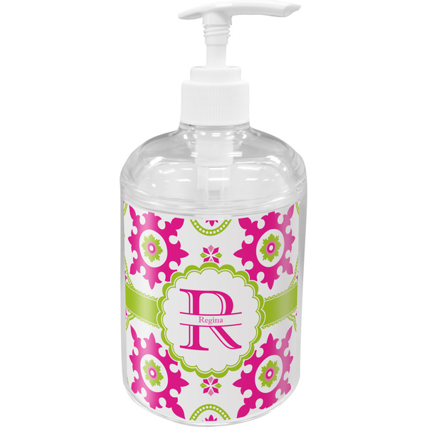 Custom Suzani Floral Acrylic Soap & Lotion Bottle (Personalized)