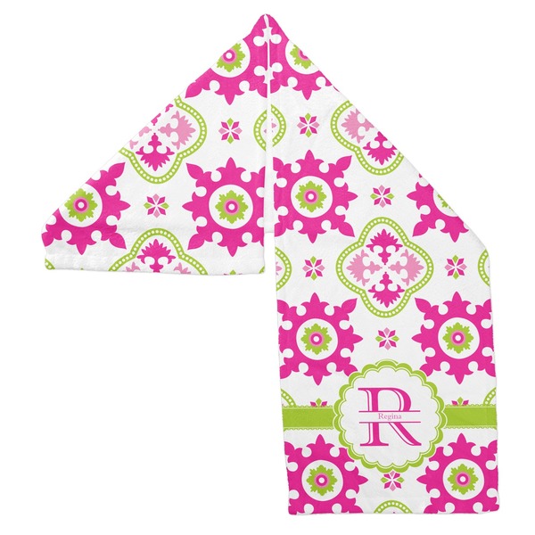 Suzani Floral Sports Towel Folded - Both Sides Showing