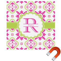 Suzani Floral Square Car Magnet - 6" (Personalized)
