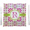 Suzani Floral 9.5" Glass Square Lunch / Dinner Plate- Single or Set of 4 (Personalized)