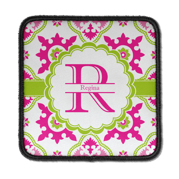 Custom Suzani Floral Iron On Square Patch w/ Name and Initial