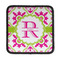 Suzani Floral Iron On Square Patch w/ Name and Initial