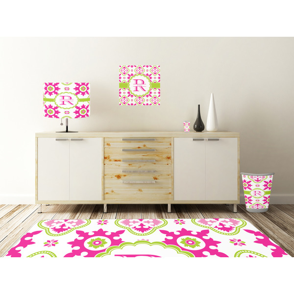 Suzani Floral Square Wall Decal Wooden Desk