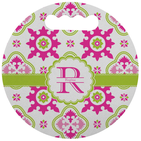 Custom Suzani Floral Stadium Cushion (Round) (Personalized)