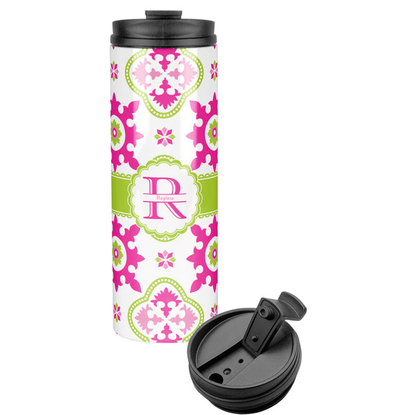 Custom Suzani Floral Stainless Steel Skinny Tumbler (Personalized)