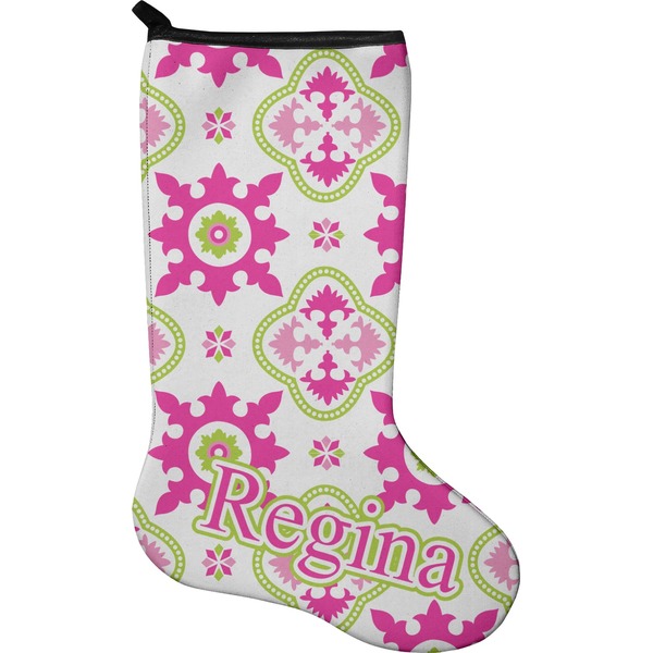 Custom Suzani Floral Holiday Stocking - Neoprene (Personalized)