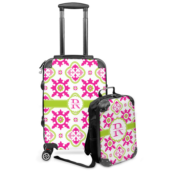 Custom Suzani Floral Kids 2-Piece Luggage Set - Suitcase & Backpack (Personalized)