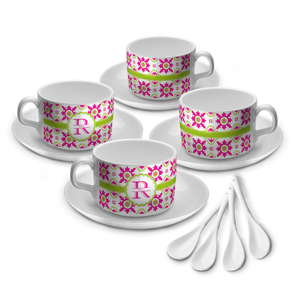 Custom Suzani Floral Tea Cup - Set of 4 (Personalized)
