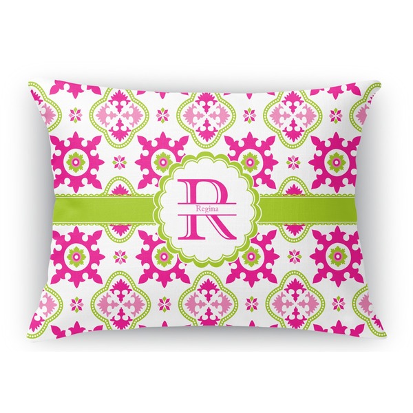 Custom Suzani Floral Rectangular Throw Pillow Case - 12"x18" (Personalized)