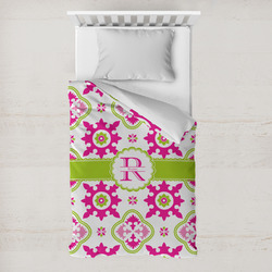 Suzani Floral Toddler Duvet Cover w/ Name and Initial