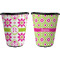 Suzani Floral Trash Can Black - Front and Back - Apvl