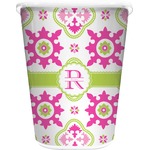 Suzani Floral Waste Basket - Double Sided (White) (Personalized)