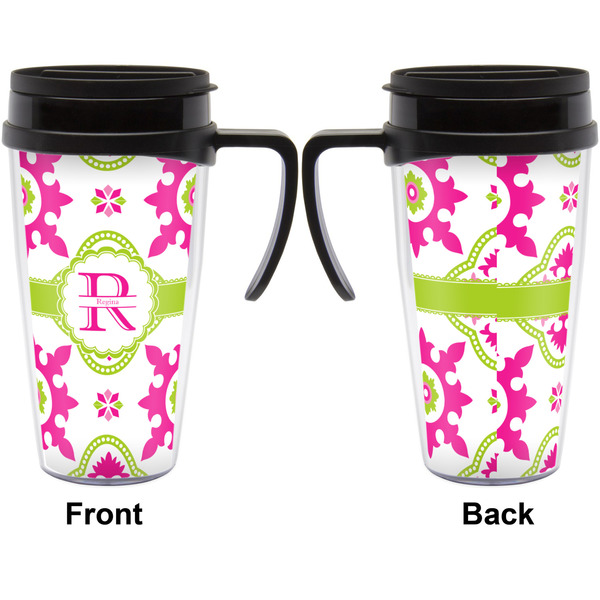 Suzani Floral Travel Mug with Black Handle - Approval