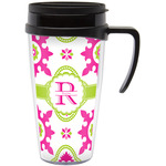 Suzani Floral Acrylic Travel Mug with Handle (Personalized)