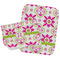 Suzani Floral Two Rectangle Burp Cloths - Open & Folded