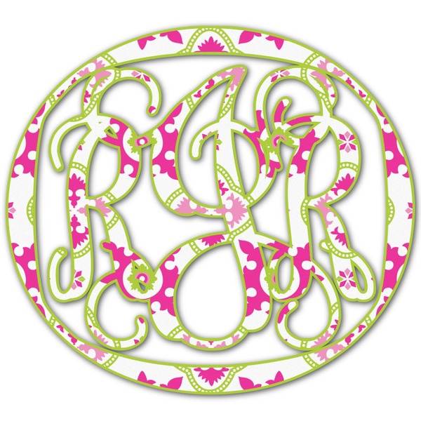 Custom Suzani Floral Monogram Decal - Small (Personalized)