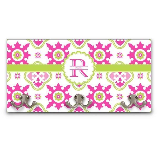 Custom Suzani Floral Wall Mounted Coat Rack (Personalized)