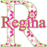 Suzani Floral Name & Initial Decal - Custom Sized (Personalized)