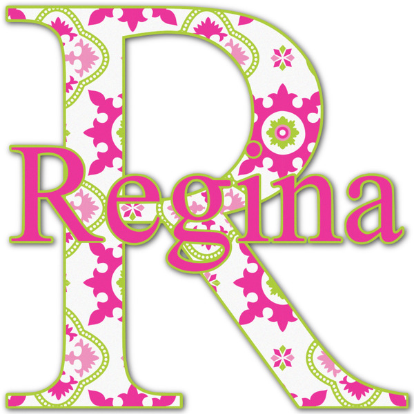 Custom Suzani Floral Name & Initial Decal - Up to 9"x9" (Personalized)