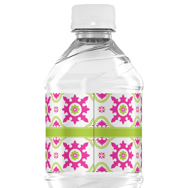 Suzani Floral Water Bottle Label - Back View