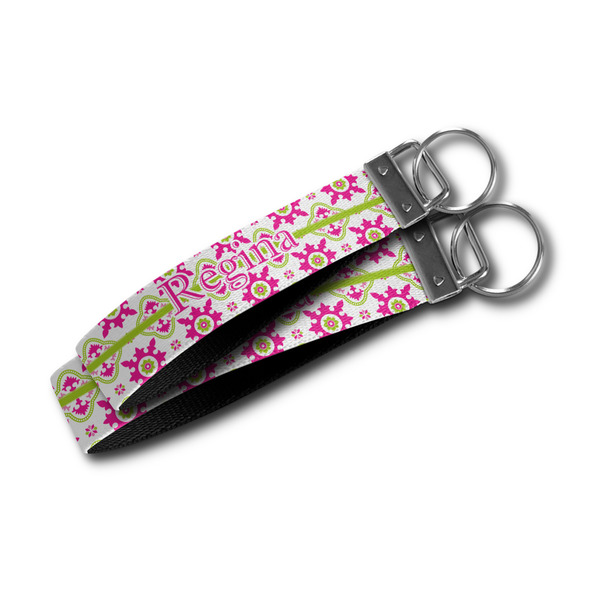 Suzani Floral Webbing Keychain FOBs - Size Comparison