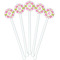 Suzani Floral White Plastic 5.5" Stir Stick - Fan View