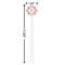 Suzani Floral White Plastic 5.5" Stir Stick - Round - Dimensions