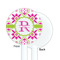 Suzani Floral White Plastic 5.5" Stir Stick - Single Sided - Round - Front & Back