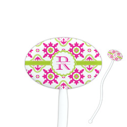 Suzani Floral Oval Plastic Stir Sticks (Personalized)