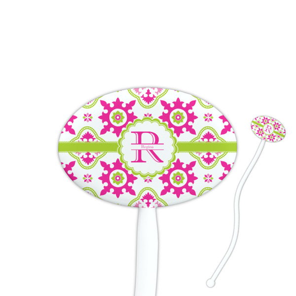 Custom Suzani Floral Oval Plastic Stir Sticks (Personalized)