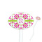Suzani Floral White Plastic 7" Stir Stick - Oval - Closeup