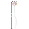 Suzani Floral White Plastic 7" Stir Stick - Oval - Dimensions