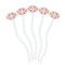 Suzani Floral White Plastic 7" Stir Stick - Oval - Fan