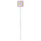 Suzani Floral White Plastic Stir Stick - Single Sided - Square - Single Stick