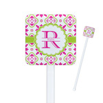 Suzani Floral Square Plastic Stir Sticks (Personalized)