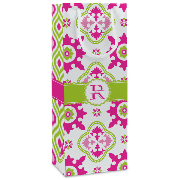 Custom Suzani Floral Wine Gift Bags (Personalized)