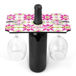 Suzani Floral Wine Bottle & Glass Holder (Personalized)