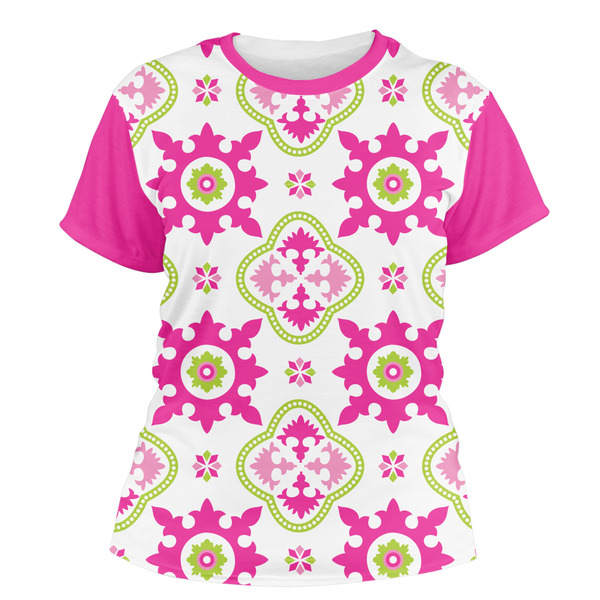 Custom Suzani Floral Women's Crew T-Shirt - 2X Large