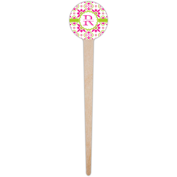 Suzani Floral Wooden 4" Food Pick - Round - Single Pick