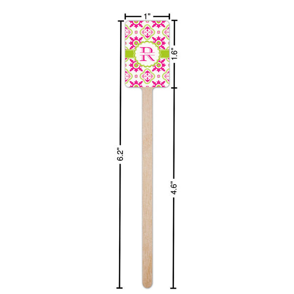 Suzani Floral Wooden 6.25" Stir Stick - Rectangular - Dimensions
