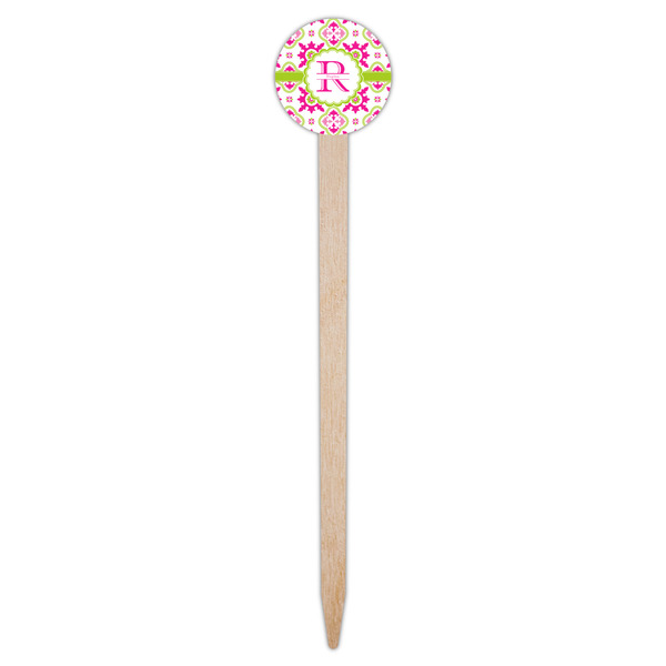 Suzani Floral Wooden 6" Food Pick - Round - Single Pick