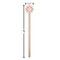 Suzani Floral Wooden 6" Stir Stick - Round - Dimensions