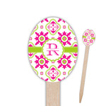 Suzani Floral Oval Wooden Food Picks - Single Sided (Personalized)
