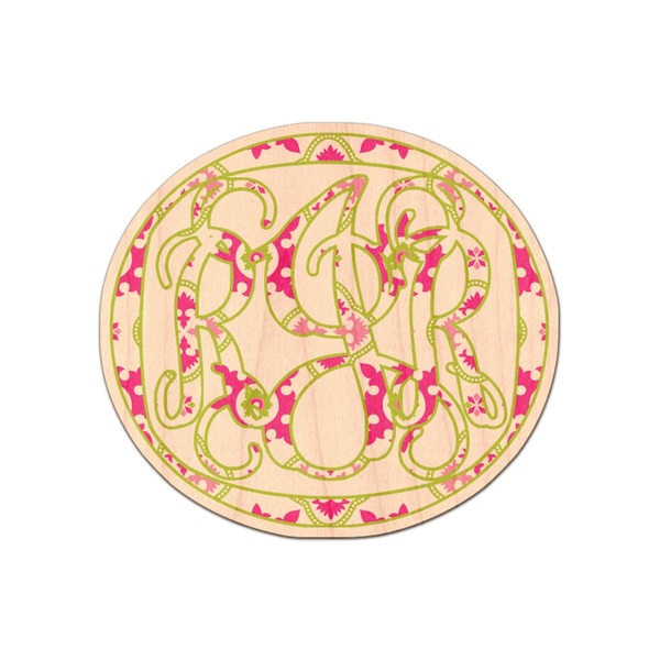 Custom Suzani Floral Genuine Maple or Cherry Wood Sticker (Personalized)
