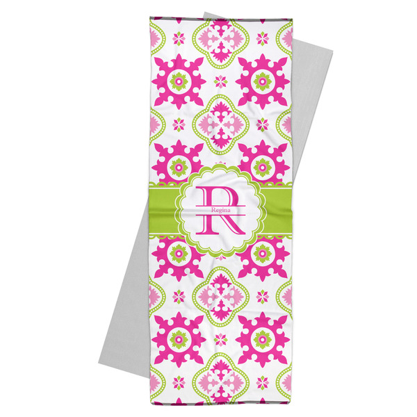 Custom Suzani Floral Yoga Mat Towel (Personalized)