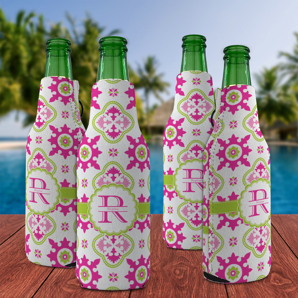 Suzani Floral Zipper Bottle Cooler - Set of 4 - LIFESTYLE