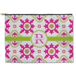 Suzani Floral Zipper Pouch - Large - 12.5"x8.5" (Personalized)