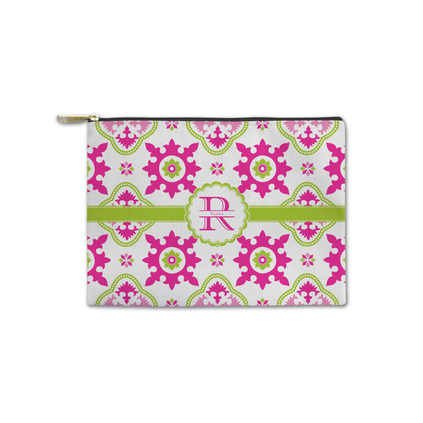 Custom Suzani Floral Zipper Pouch - Small - 8.5"x6" (Personalized)