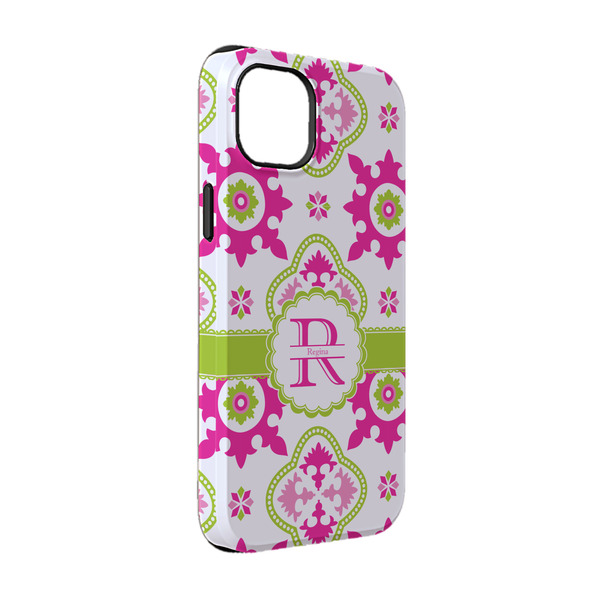 Custom Suzani Floral iPhone Case - Rubber Lined - iPhone 14 (Personalized)