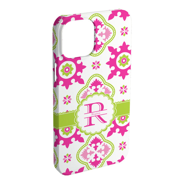 Custom Suzani Floral iPhone Case - Plastic - iPhone 15 Pro Max (Personalized)